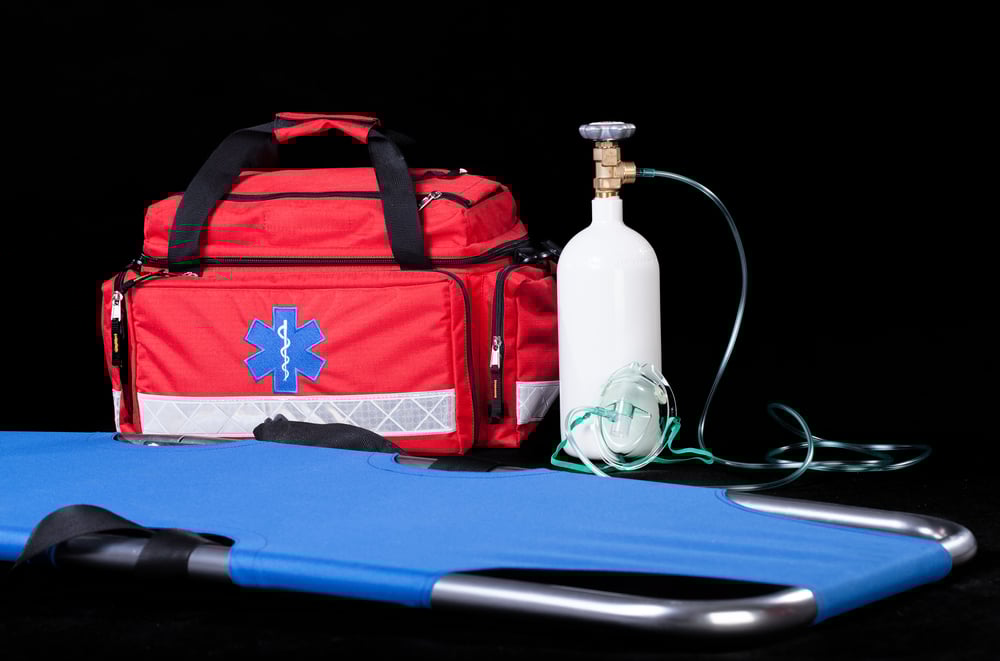 Medical equipment on isolated black background, horizontal Medical equipment on isolated black background, horizontal